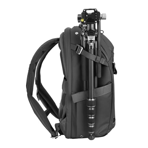 VANGUARD VEO Metro B20L Camera & Everyday Backpack (Black) – Fits 70–200mm Attached, 14" Laptop Storage, Convertible Daypack Design, Carry-On Ready - color: Black, size: 20L