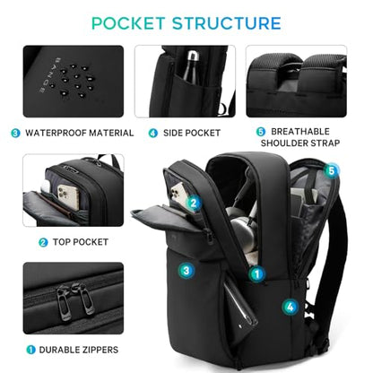 FUTURE AESTHETICS Smart Waterproof Travel Backpack Business Flight Approved Carry on Backpack for Men Women ，Large Capacity Laptop Backpack，Water Resistant Computer Backpack Fits 16 Inch Laptop（Black） - color: Black