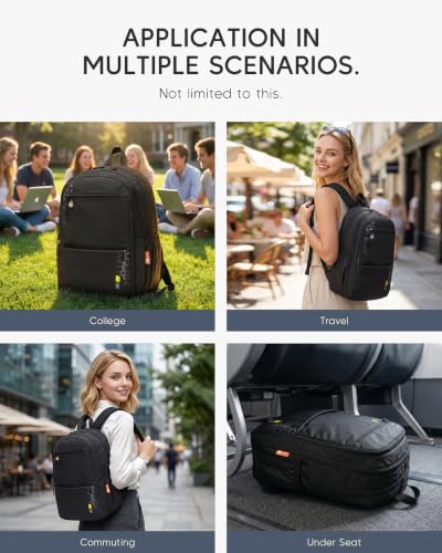 Airlines Personal Item Bag 17x10x9 Travel Backpack Carry On Flight Approved Lightweight Causal Bookbag for College (Gery) - color: Grey