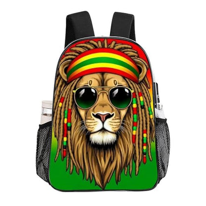Lightweight Daypack Bookbag for Trekking Business Walking Cycling, Big Capacity Anti-Theft Multipurpose Carry On Bag, Rasta Flag Rastafarian Reggae Lion Business Computer Bag - color: Pattern 217