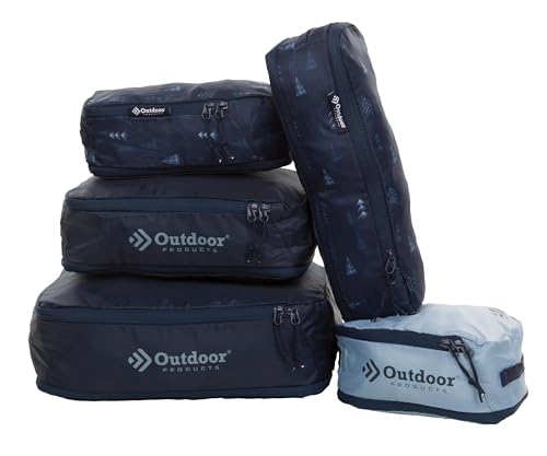 5 Piece Set Lightweight Expandable Travel Cubes for Luggage (Olive and Brown) (Olive and Brown) (Blue) - color: Blue