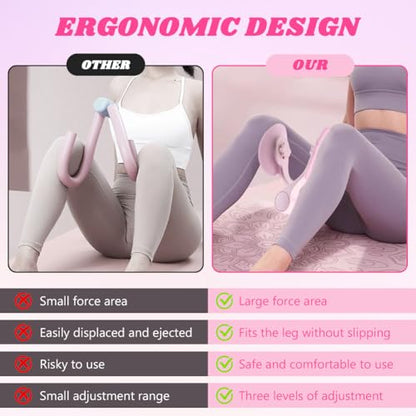 Pelvic Floor Muscle Trainer with Resistance Band, Hip & Pelvic Trainer Kegel Exerciser,Adjustable Inner Thigh Trainers Exercise Workout Equipment for Muscle Strengthening & Toning - color: Pink
