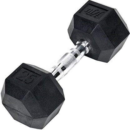 JFIT Rubber Hex Dumbbell - style: 25lb (Single)