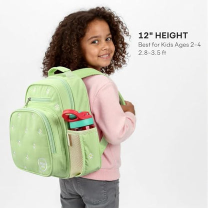 mibasies Toddler Backpacks for Girls 2-4: Quilted Backpack for Preschool Prek Daycare - Cute 12 Inches Bookbag for Little Kids Daisy Green - color: Daisy Green, style: Toddler-12"h(not Fit Folder)