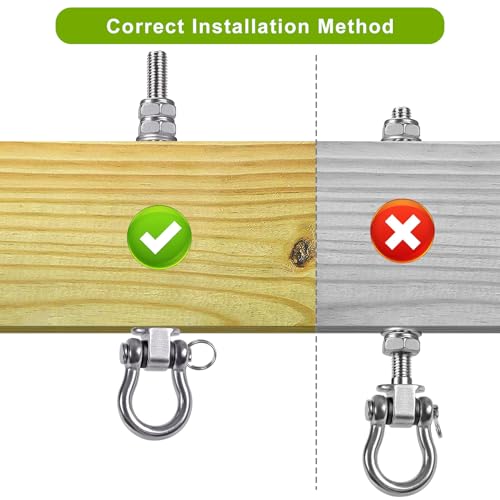 SELEWARE Heavy Duty Bearing Swing Hangers, 6 Pack Stainless Steel Swing Hooks for Wood and Steel Beam, Swing Hardware for Hammock, Yoga Swing, Porch Swing, Heavy Bag, 7" x M2/5", 1500LB Capacity - color: 6 Pack Bearing Hangers (7" X M2/5" Threaded Rod)