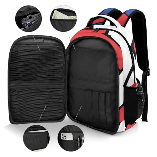 Volleyball Blue Red Shoulder Backpack Bag for Sports Travelling Hiking Camping - color: Muilti 12