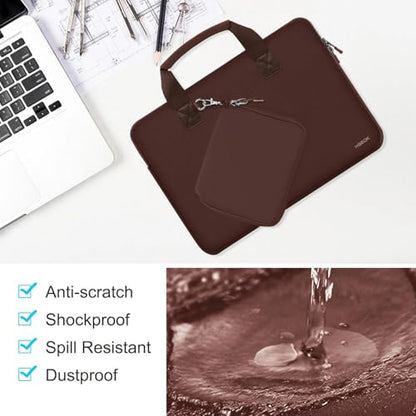 Hseok Laptop Sleeve 14 inch Case with Small Case, Compatible with MacBook Neo 14, MacBook Pro 14 M5/M4/M3/M2/M1, XPS 14 and Most 14 inch Notebooks, Neoprene Computer Handbag,Coffee - color: Coffee, size: 14"