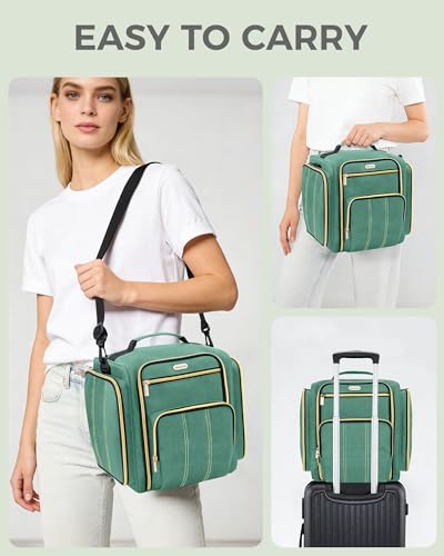 BALULHG Large Travel Makeup Bag - Cosmetic Organizer with 4 Removable transparent Inner Pockets, Multi-functional Toiletry Bag for Accessories & Brushes, Women's Beauty Case,Patent Pending - color: Green