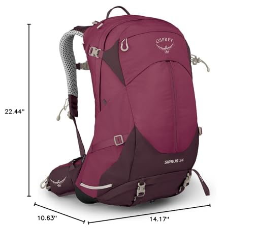 Osprey Sirrus 34L Women's Hiking Backpack, Elderberry Purple/Chiru Tan - color: Elderberry Purple/Chiru Tan, size: 34L