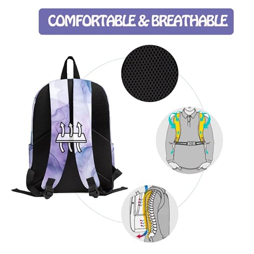 Marble 3PCS Backpack for Boys Girls, Kids Back to School Backpack Set with Lunch Box Pencil Case, 17 Inch Lightweight Bookpack 3 in 1 Set for Teens Elementary Middle High School Students - color: Marble-2