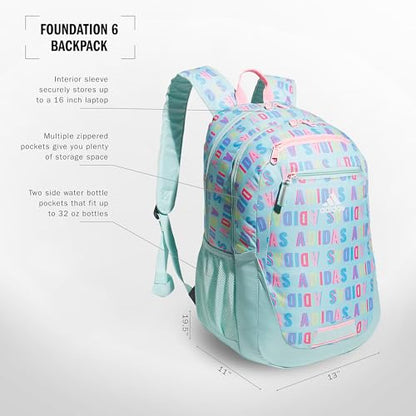 adidas Excelerator School Backpack, 33L - color: Hall Pass Semi Flash Aqua/Pink Spark, size: OSFA