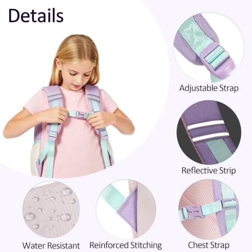 abshoo Toddler Backpack for Girls Preschool Backpacks School Bookbag for Kids 4-6(Pink and Purple) - color: Pink-purple