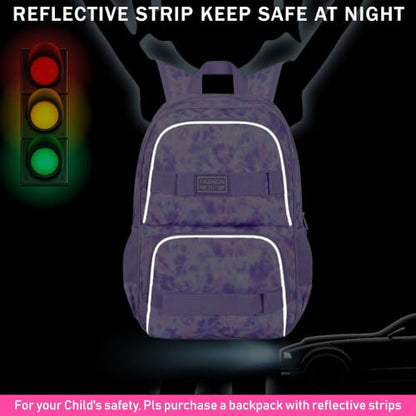 UFNDC Backpack for Girls, 17.5" Water Resistant Cat Galaxy Tie-Dye School Backpacks, Teens Bookbag for Women College Middle - color: Girls Backpack Tie-dye Purple