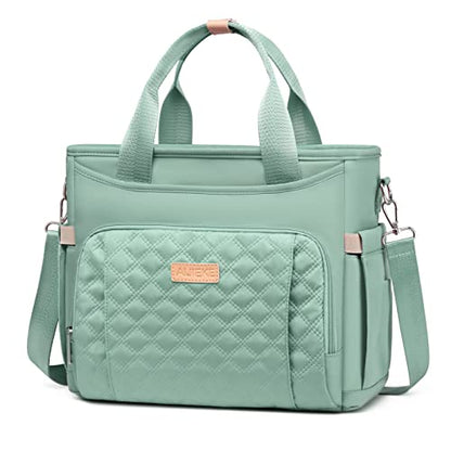 AIJIEKE Large Insulated Lunch Bag for Men Women, Leakproof Work Lunch Box | Keeps food fresh 8-12 hours. Spacious multi-pocket design with a removable strap. Water-resistant and easy-wipe interior - color: Green