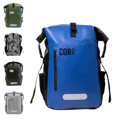 COR Surf Waterproof Dry Bag Backpack with Padded Laptop Sleeve Heavy Duty Roll-Top Pack (Dark Blue, 25L) - color: Dark Blue, size: 25 liters