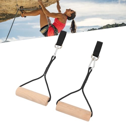 ZJchao Wooden Gymnastic Rings for Home & Outdoor Use – Portable Pull-Up Handles with -Duty Straps, Buckles & Carry Bag, Fit for Fitness Levels