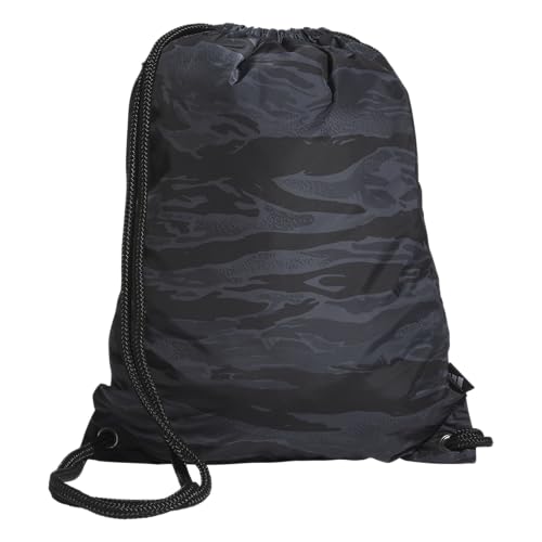 adidas Ready Sackpack – Drawstring Backpack Lightweight Small Gym Bag - color: Essential Camo Black/White/1.0