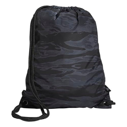 adidas Ready Sackpack – Drawstring Backpack Lightweight Small Gym Bag - color: Essential Camo Black/White/1.0