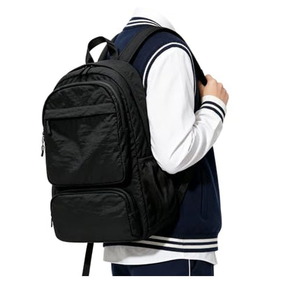 Black Backpack for School, High School Bookbag Back Pack for Teens Girls Boys, Lightweight College Backpack Book Bag for Women Men, Simple Casual Daypack Backpack Mochilas Escolares para Adolescentes - color: A1-black