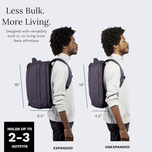 Knack Series 1 Medium Travel Backpack, 15.6-Inch Laptop, Expandable 27-39L - color: Dark Blue, size: Medium Backpack