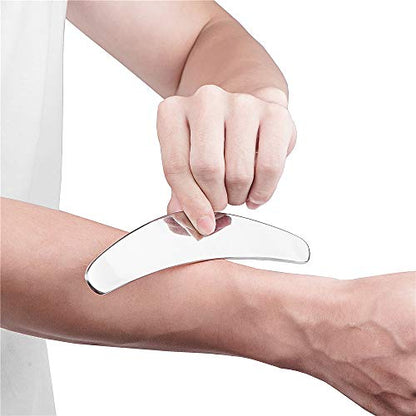 Medical Grade Stainless Steel Gua Sha Guasha Massage Soft Tissue Therapy Used for Back, Legs, Arms,Neck,Shoulder (A) - style: A