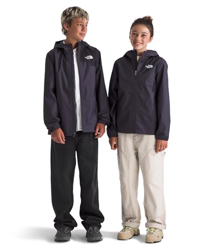 THE NORTH FACE Kids' Zipline Rain Jacket | Breathable Waterproof Rain Coat, Elastic Cuffs, Zip Pockets, Water Repellent - color: Endless Dusk, size: Medium