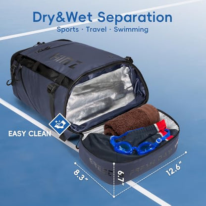 Waterproof Camping Backpack with Lunch Compartment, Mens Backpack Insulated for Work, 17 inch Laptop Bag, Carry On Backpacks for Airplane Beach Travel, Blue - color: Blue