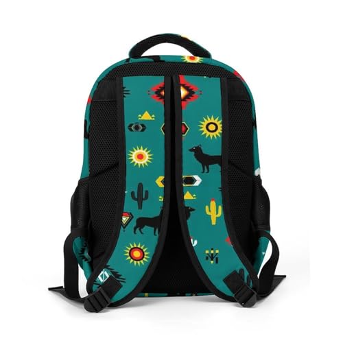 Casual Lightweight Laptop Backpack Southwestern Native American, Cute Travel Daypack with Tumbler Holder for College Nurse Teacher Work Commute - color: Pattern (268)
