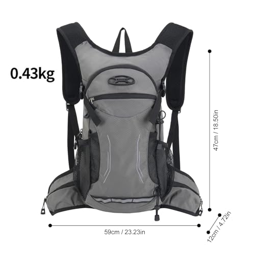18L Hydration Backpack, Lightweight Breathable Hiking Backpack with Reflective Strips, for Riding Camping Running Commuting - color: Gray