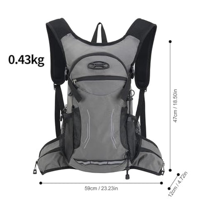 18L Hydration Backpack, Lightweight Breathable Hiking Backpack with Reflective Strips, for Riding Camping Running Commuting - color: Gray