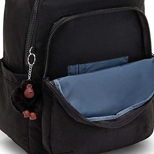 Kipling Women's Seoul 15" Laptop Backpack, Durable, Roomy with Padded Shoulder Straps, Built-In Protective Sleeve - color: True Black, size: 12.75''L x 17.25''H x 8''D