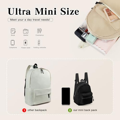 Cute Backpack, Lightweight Backpack Small Backpack for Women, Mini Backpack Purse with Zippers for Travel (khaki)