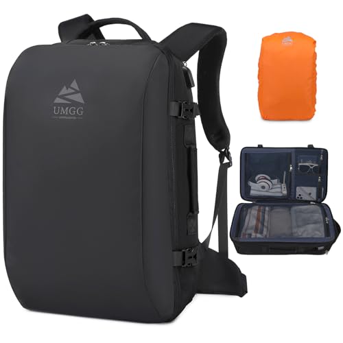 Travel Backpack for Men 40L, TSA Flight Approved Carry On Backpack with Rain Cover, 17inch Travel Laptop Backpack with USB Charging Port, Extra Large Luggage Suitcase Daypack Weekender Bag, Black - color: Black, size: Non-vacuum