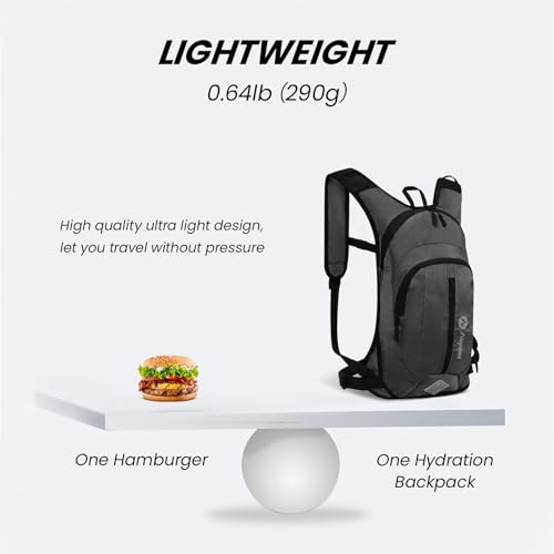 Nepest Hydration Pack Backpack for Women & Men, Lightweight Water Backpack with 2L Water Bladder for Hiking Cycling Running Biking - color: Dark Gray