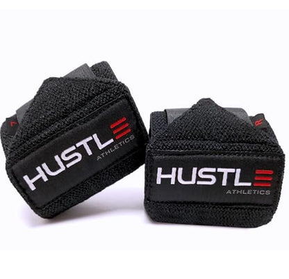 Hustle Athletics Wrist Wraps for Weightlifting, USPA-Approved 18" Wrist Support Straps for Bench Press, Squats & Overhead Press, Heavy-Duty Gym Wraps for Men and Women