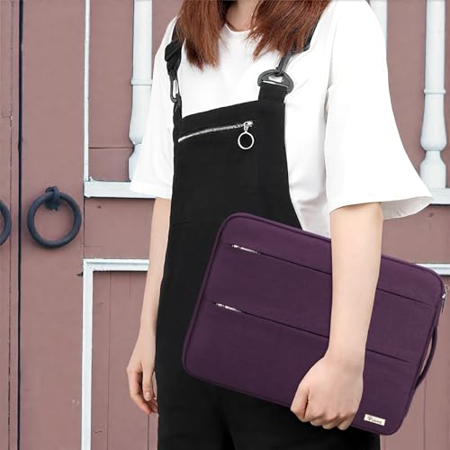 Voova Laptop Sleeve Carrying Case 13 13.6 Inch Compatible with MacBook Air 13 M1/M2/M3/M4, MacBook Pro 13/14, IPad Pro 13, Waterproof Slim Computer Cover Bag, Dark Purple - color: Dark Purple, size: 12.6-13.6 Inch