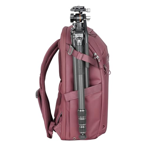 VANGUARD VEO Metro B25L Camera & Everyday Backpack (Magenta) – Fits 70–200mm Attached, 16" Laptop Storage, Convertible Daypack Design, Carry-On Ready - color: Magenta, size: 25L