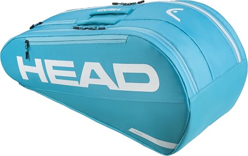 HEAD Tour Racquet Bag M (6R) Tennis Bag - Holds Up to 6 Racquets, CCT+ Climate Control Technology, 2 Main Compartments, Shoe Pocket & Backpack Carry System | 6 Racquet Capacity - color: Blue