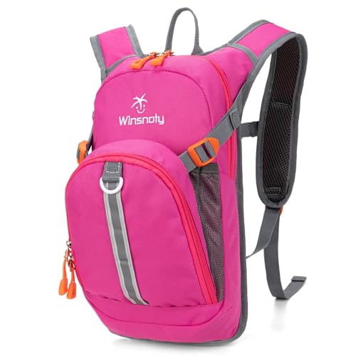 Kids Hydration Backpack, Water Hiking Backpack for Boys or Girls with 1.5L Reservoir Bladder - color: Rose