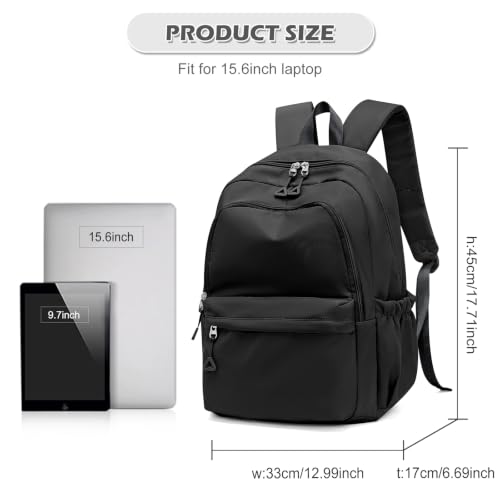 Casual Laptop Backpack for Women Men College Bookbag Waterproof Lightweight School Bag 15.6inch Laptop Daypack Large Capacity School Backpack for Teens Boys Girls, Black - color: Black a
