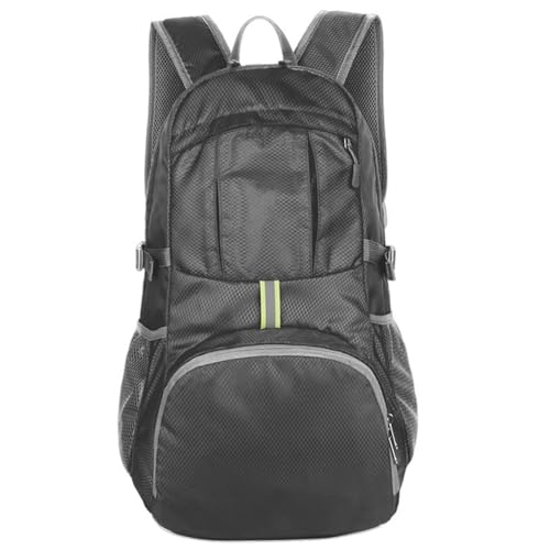 Lightweight Foldable Backpack 25L, Water Resistant Hiking Backpack, Packable Travel Backpack for Outdoor Camping Cycling(1 Pack-Grey) - color: Grey