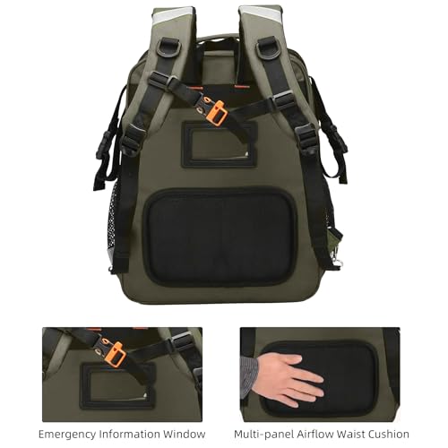Madical Bag Empty First Aid Bag First Responder Trauma Backpack,Medical Backpack,Medical Emergency Kits Storage for EMT, EMS - color: Green
