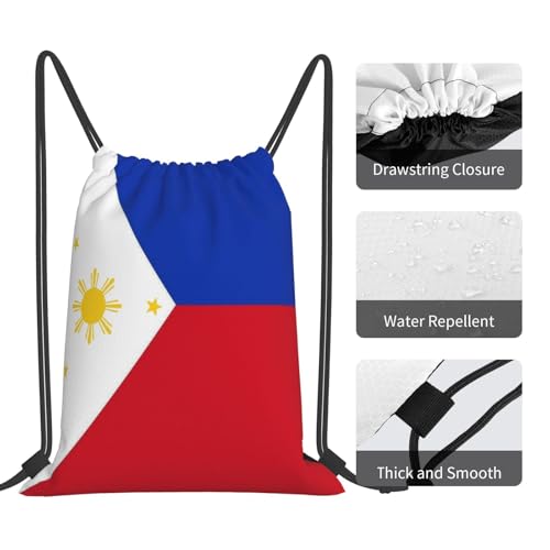 Philippines Flag Drawstring Bag Sport Gym Backpack Beach Travel Sack Draw String Yoga Bag For Men Women - color: Philippines Flag