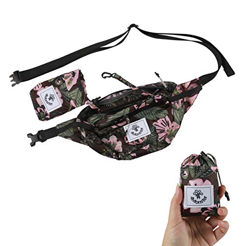 4Monster Hiking Waist Packs Portable,Water Resistant Fanny Bag with Adjustable Strap,Lightweight Crossbody Chest Bag Slim Bag - color: Flower Pink