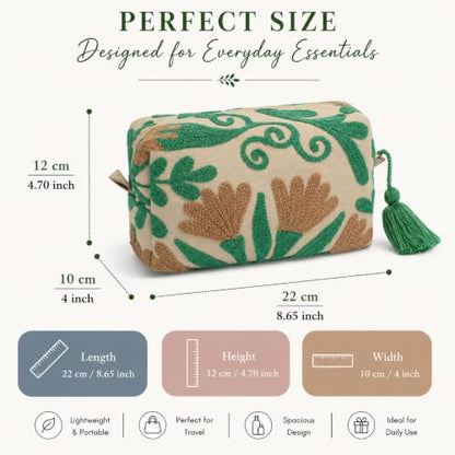 Huar Travel Makeup Bag- Large Capacity Cosmetic Bags for Women - color: Beige