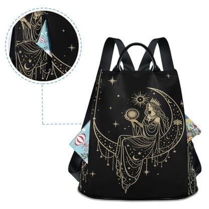 ALAZA Sacral Night Woman Witch on Moon Star Trips Hiking Camping Rucksack Pack for Women - color: Multi 1
