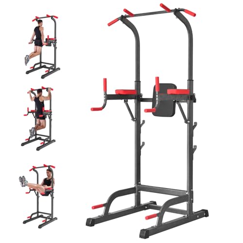 K KINGKANG Pull Ups Dip Station, Power Tower for Home Gym Fitness Exercise - color: Black