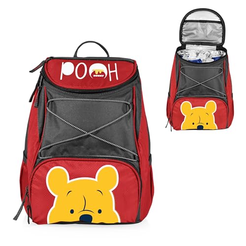 Picnic TIME Disney Backpack Cooler, Insulated Soft Cooler Backpack, Waterproof Lunch Bag, Portable Hiking Ice Chest for Beach, Picnic, Camping & Travel - color: Disney Winnie the Pooh - Red With Gray Accents
