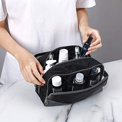 Gonex Travel Toiletry Bag Nylon, Shaving Bag Toiletry Organizer Black - color: Black