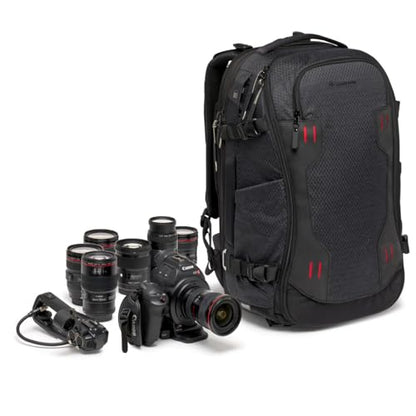 Manfrotto PRO Light Flexloader L, Professional Backpack for Cameras, Expandable Pocket for 3-Axis Gimbal Stabilizer, Multiple Tripod Attachment Points, Interchangeable Dividers, Black